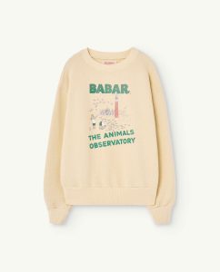 The Animal Observatory Babar Kids Bear Sweatshirt Piazza San Marco Ecru