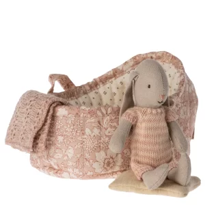 Maileg Bunny in Carry Cot Micro Soft Pink
