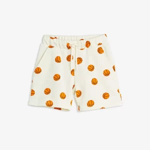 Mini Rodini SS24 Sweatshorts Basketball AOP White