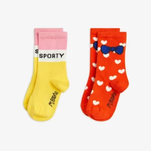 Mini Rodini SS24 Socks Sporty / Hearts 2PK