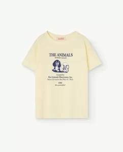 The Animal Observatory Kids Rooster T-Shirt Vintage French Puppies Soft Yellow
