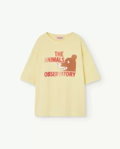 The Animal Observatory Kids Rooster Oversize T-Shirt Vintage Brown Bear Soft Yellow