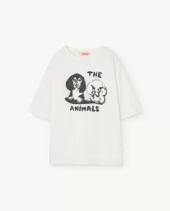 The Animal Observatory Kids Rooster Oversize T-Shirt Vintage Puppy White