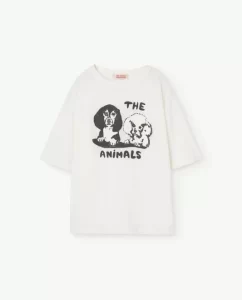 The Animal Observatory SS24 Kids Rooster Oversize T-Shirt Vintage Puppy White