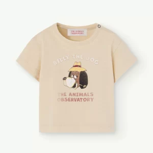 The Animal Observatory SS24 Baby Rooster Billy De Dog T-Shirt Beige