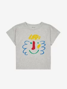 Bobo Choses SS24 Kids T-Shirt SS Happy Mask Grey