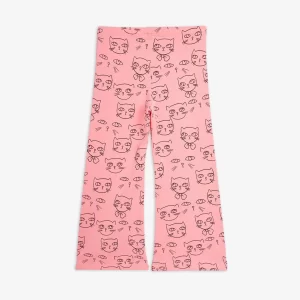 Mini Rodini SS24 Flared Trousers Cathlethes AOP Pink