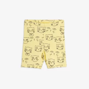 Mini Rodini SS24 Bike Shorts Cathlethes AOP Yellow