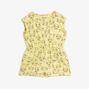 Mini Rodini SS24 Cathlethes AOP Summersuit Yellow