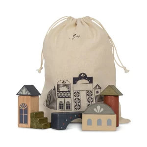 Konges Sløjd Wooden Building Blocks with Print Beige and Toffee