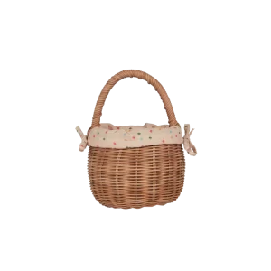 Olli Ella Rattan Berry Basket With Lining Gumdrop