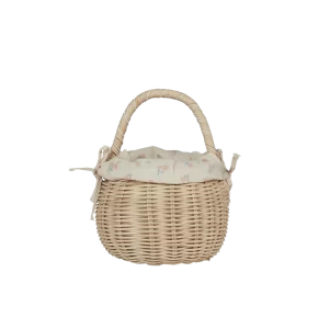 Olli Ella Rattan Berry Basket With Lining Pansy