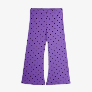 Mini Rodini AW24 Polka Dot Flared Trousers Purple