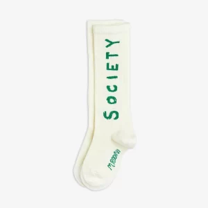 Mini Rodini AW24 Society Knee-High Socks White