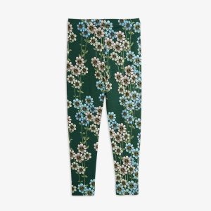 Mini Rodini AW24 Daisy AOP Leggings Green