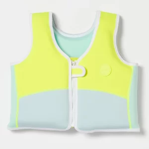 SUNNYLiFE Swim Vest Salty the Shark Aqua Neon Yellow 3-6Y