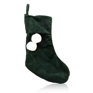 Sack Me Christmas Stockings Dark Green Corduroy