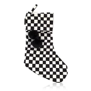 Sack Me Christmas Stockings Checkered Black