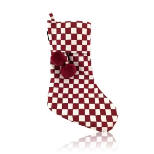 Sack Me Christmas Stockings Checkered Red