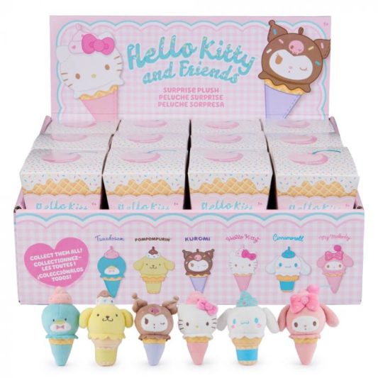 Hello Kitty and Friends Surprise Blind Box Keychain - Ice Cream Plush