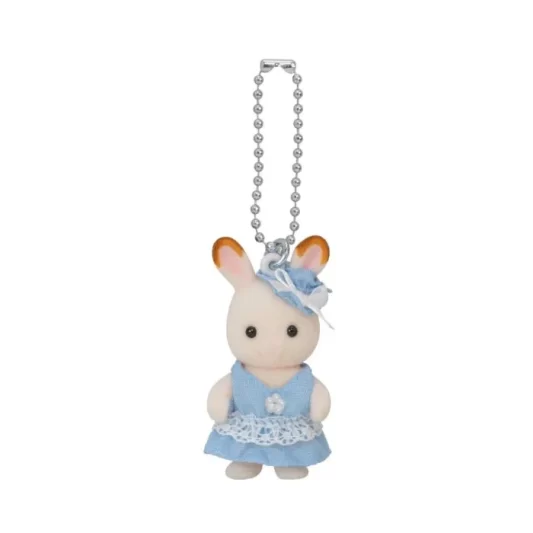 Sylvanian Families Keychain Chocolate Rabbit Baby Bluebell Dress