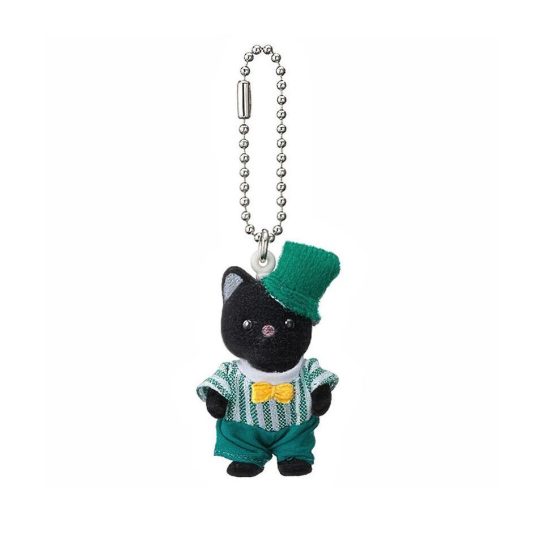 Sylvanian Families Keychain Tuxedo Cat Baby Emerald Green