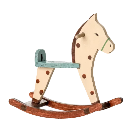 Maileg Mouse Rocking Horse Spotted