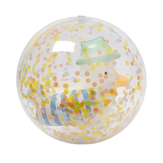 SUNNYLiFE 3D Inflatable Beach Ball Sammy the Seagull Blue Stripe