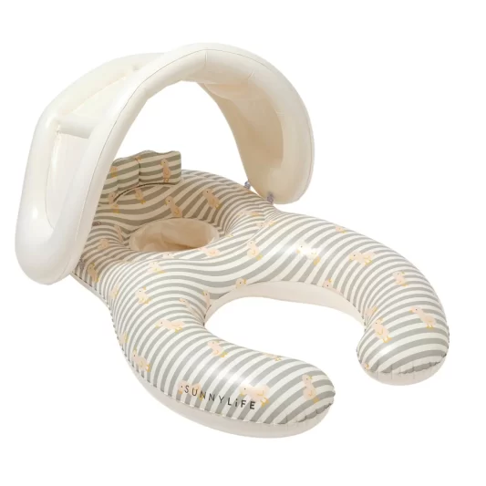 SUNNYLiFE Float Together Baby Seat Dex the Duck Sage Stripe