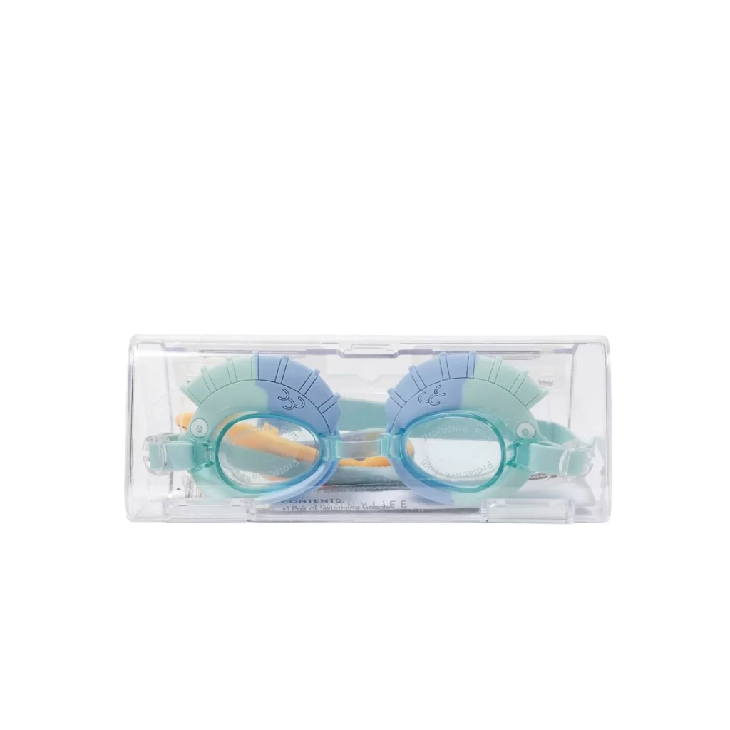 SUNNYLiFE Kids Swim Goggles Finn the Fish Aqua Blue - Image 3