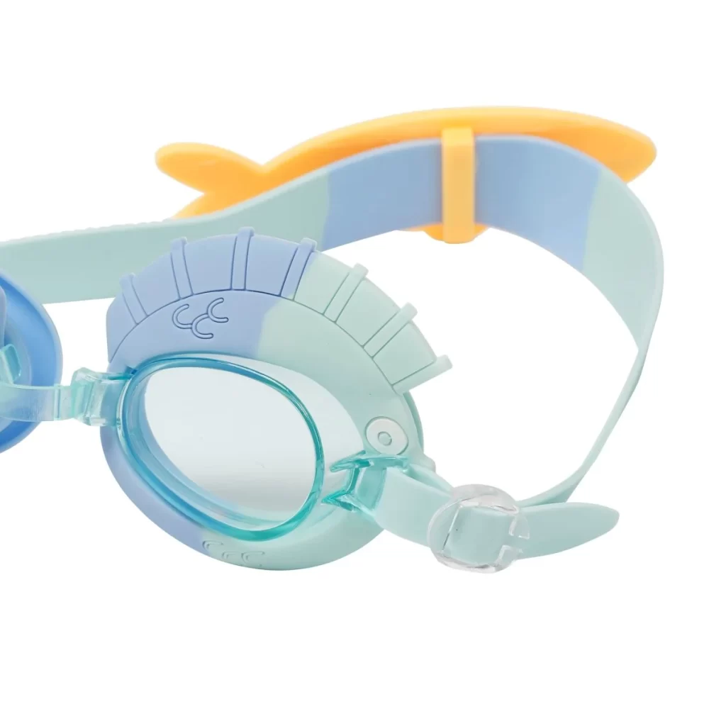 SUNNYLiFE Kids Swim Goggles Finn the Fish Aqua Blue - Image 6
