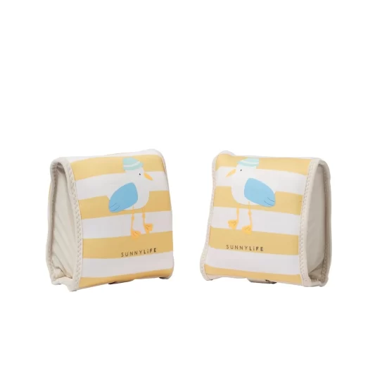SUNNYLiFE Kids Neoprene Floaties Sammy the Seagull Mustard Stripe