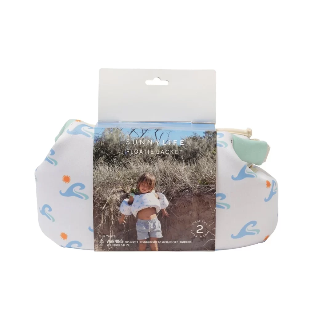 SUNNYLiFE Kids Floatie Jacket 3-6 Sammy the Seagull Blue Wave - Image 3