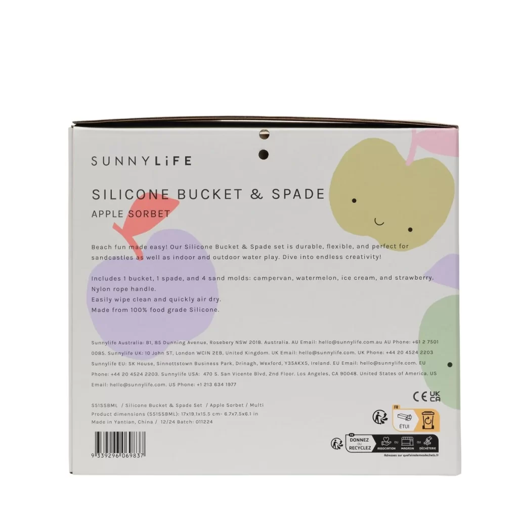 SUNNYLiFE Silicone Bucket and Spade Set Apple Sorbet Multi - Image 9
