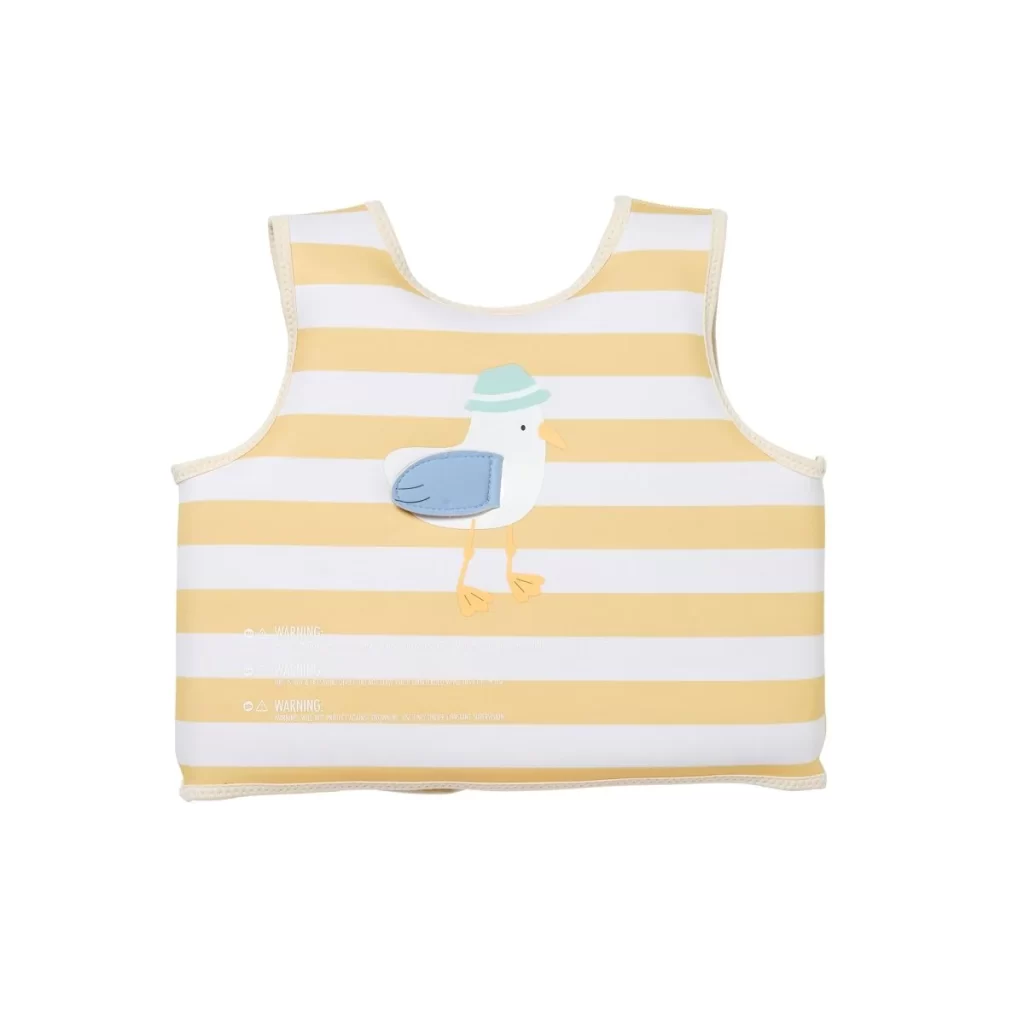 SUNNYLiFE Kids Swim Vest Sammy the Seagull Mustard Stripe 3-6Y - Image 5