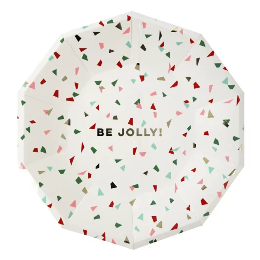 Meri Meri Plates Christmas Festive Be Jolly Large 8PK