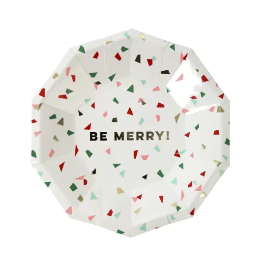Meri Meri Plates Christmas Festive Be Merry Small 8PK