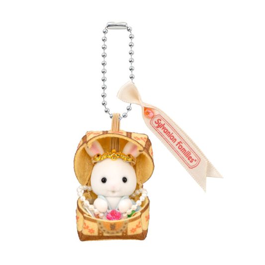 Sylvanian Families Keychain White Rabbit Baby Sitting Treasure Chest