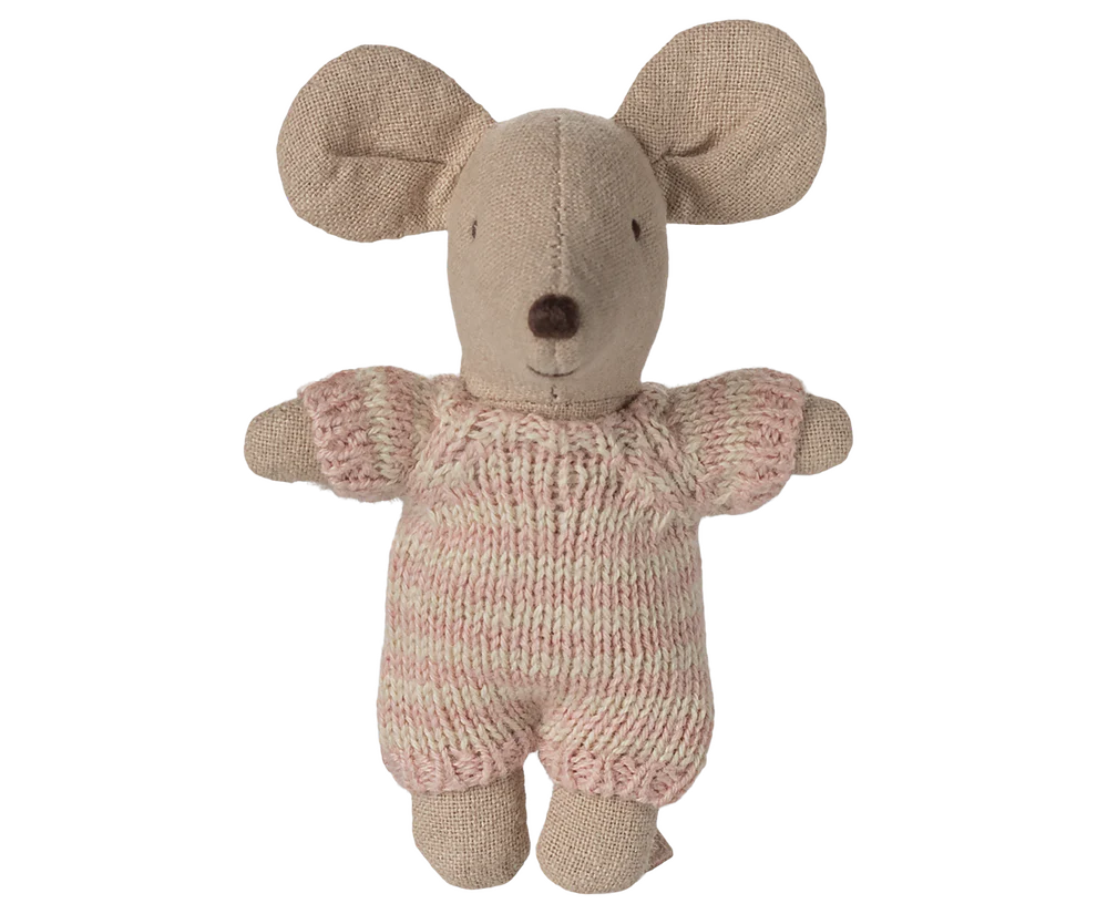 Maileg Baby Mouse in Carry Cot - Rose - Image 6