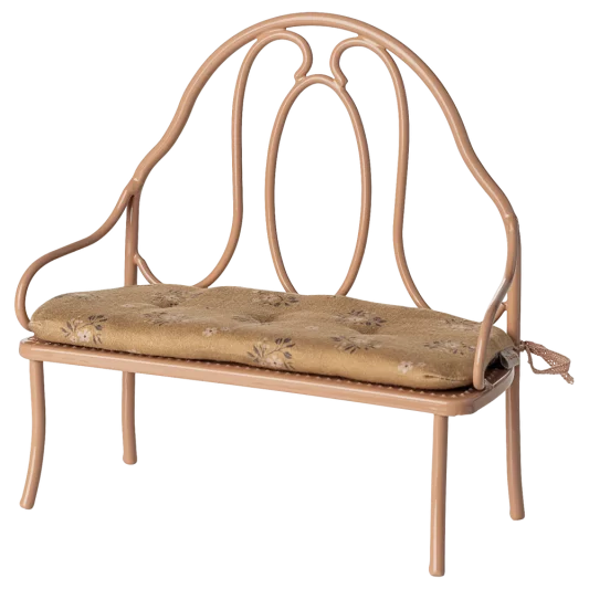 Maileg Mini Vintage Bench with Cushion Dark Powder