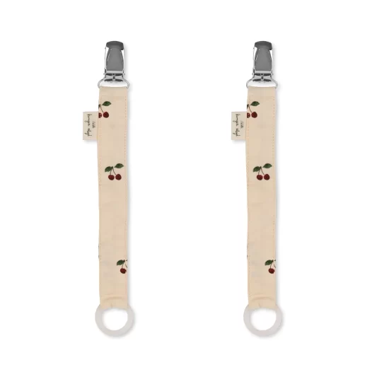 Konges Sløjd 2 Pack Pacifier Strap Cherry