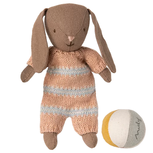 Maileg Micro Bunny Set Brown / Dusty rose