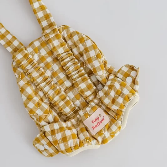 Tiny Harlow Baby Doll Wearer Carrier - Mustard Gingham