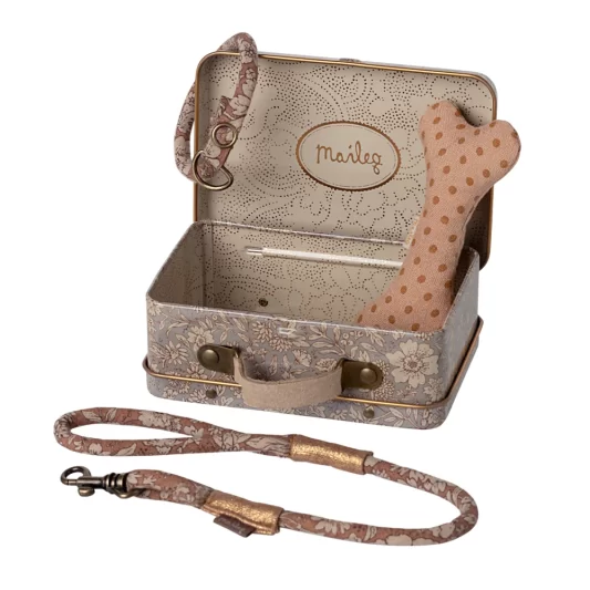 Maileg Puppy Supply in Suitcase Accessories Rose