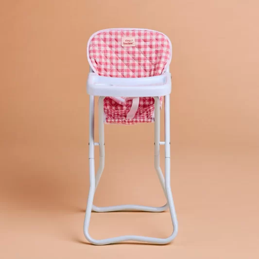 Tiny Harlow Doll Highchair - Pink Gingham
