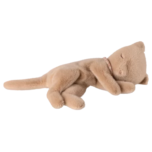 Maileg Plush Sleeping Kitten Small Cream Peach