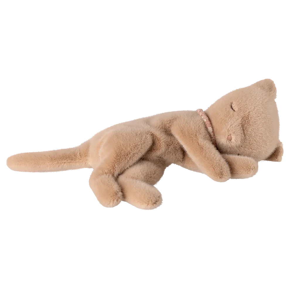 Maileg Plush Sleeping Kitten Small Cream Peach
