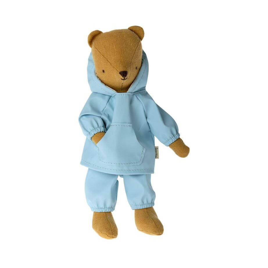 Maileg Clothes for Teddy Junior Rainwear & Hat Light Blue - Image 3