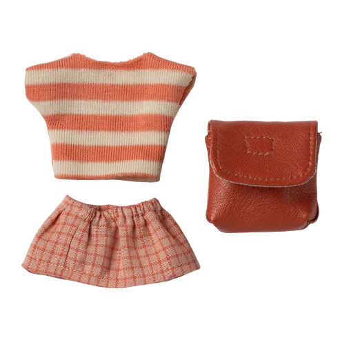 Maileg Clothes & Bag for Big Sister Mouse - Coral