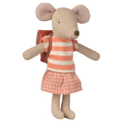Maileg Clothes & Bag for Big Sister Mouse - Coral - Image 4